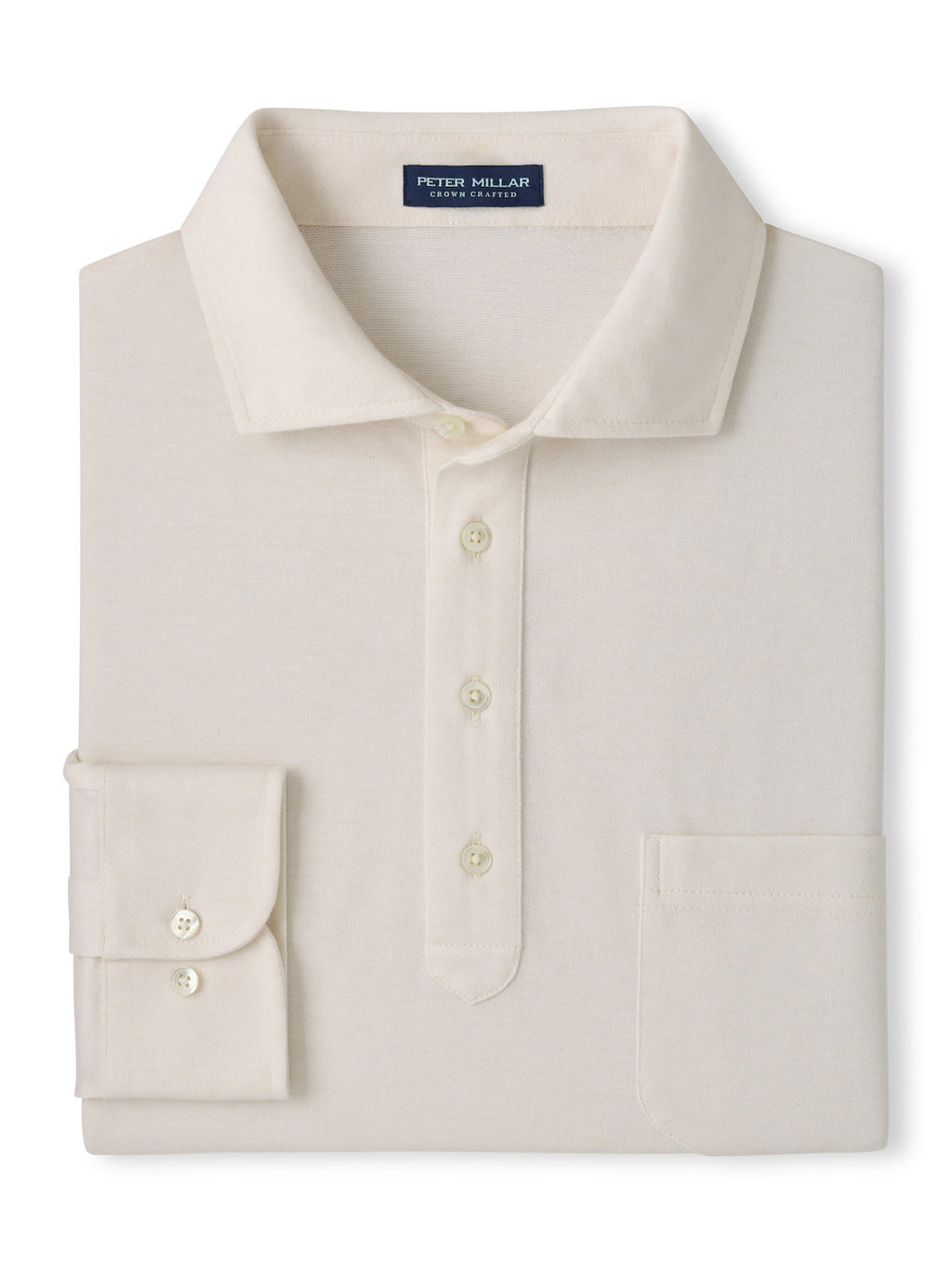 Amble Long-Sleeve Cotton Cashmere Polo - Almond