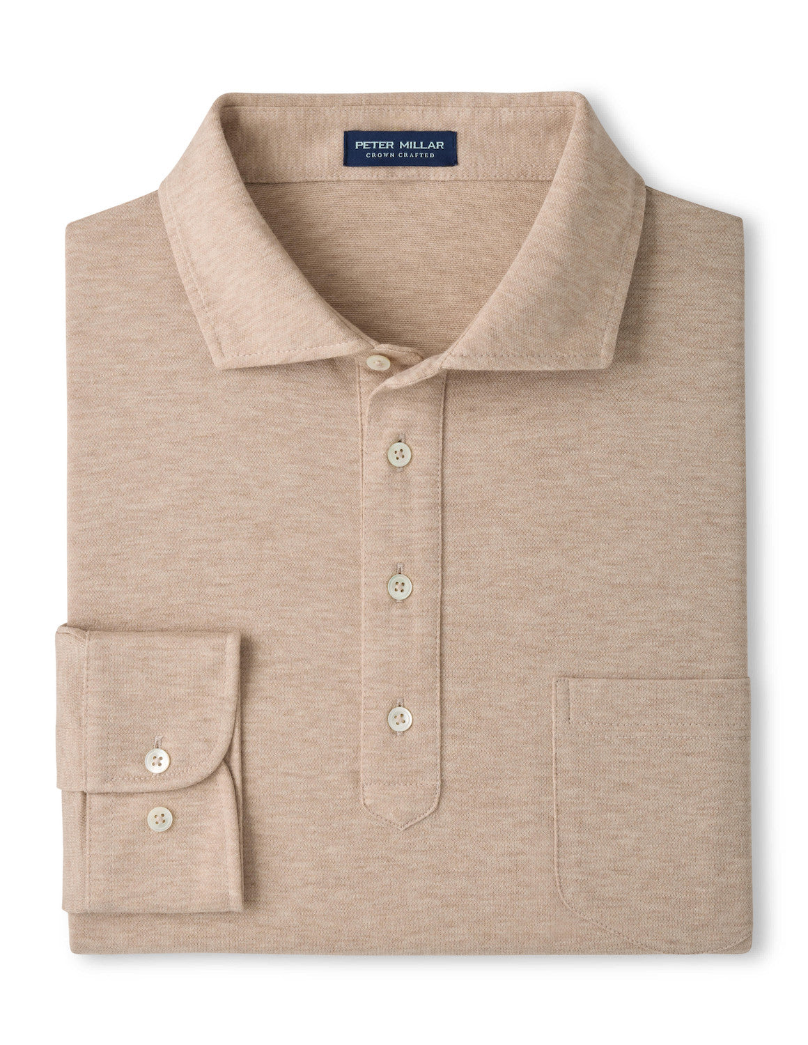 Amble Long-Sleeve Cotton Cashmere Polo - Truffle