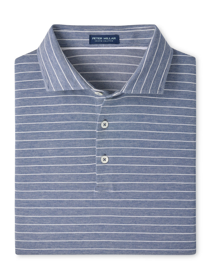 Excursionist Flex Striped Short-Sleeve Polo - Navy