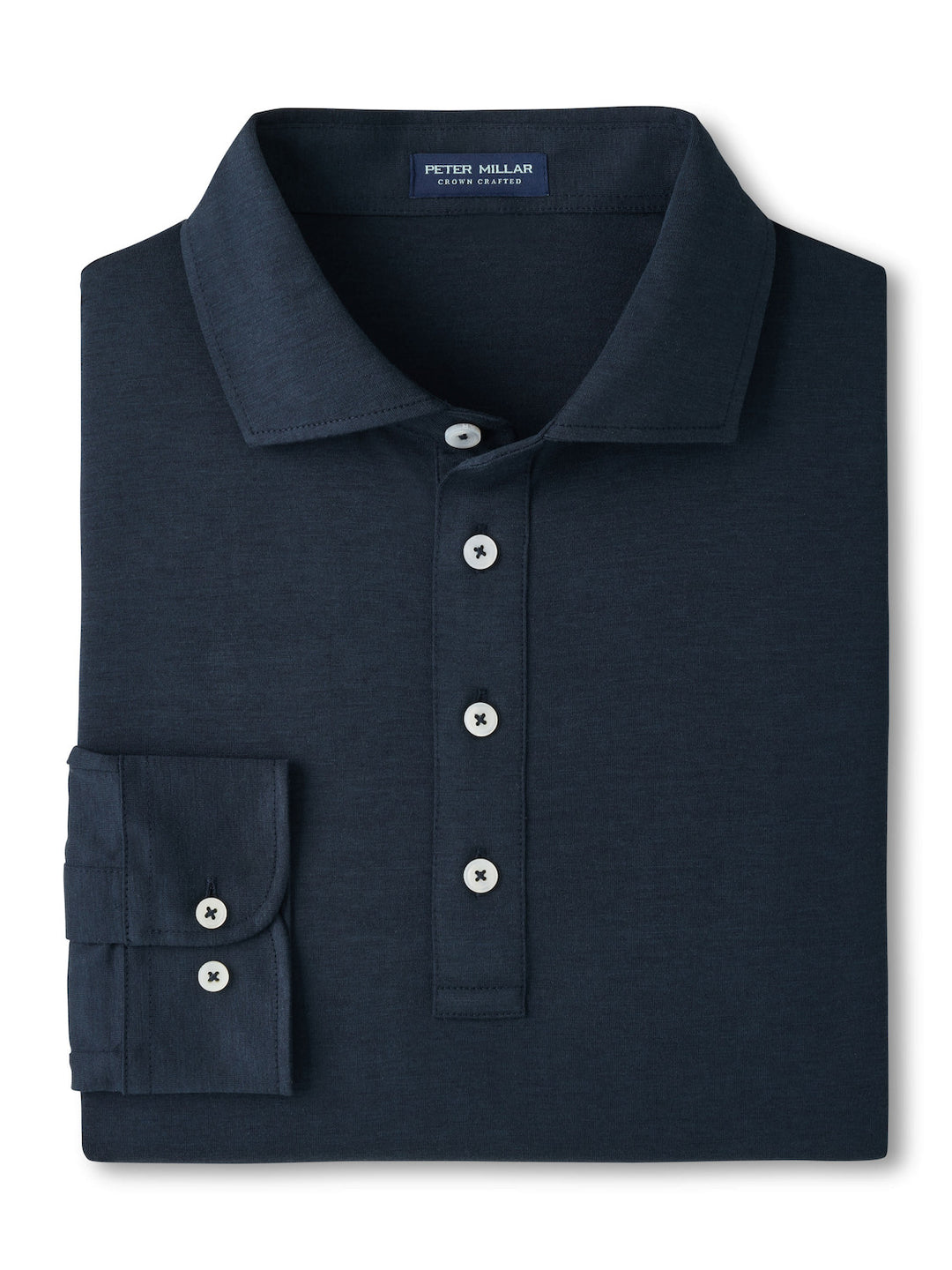 Ashby Silk Cotton Longsleeve Polo - Navy