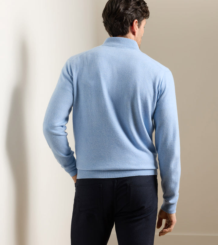 Artisan Crafted Cashmere Flex Quarter-Zip - Blue Frost