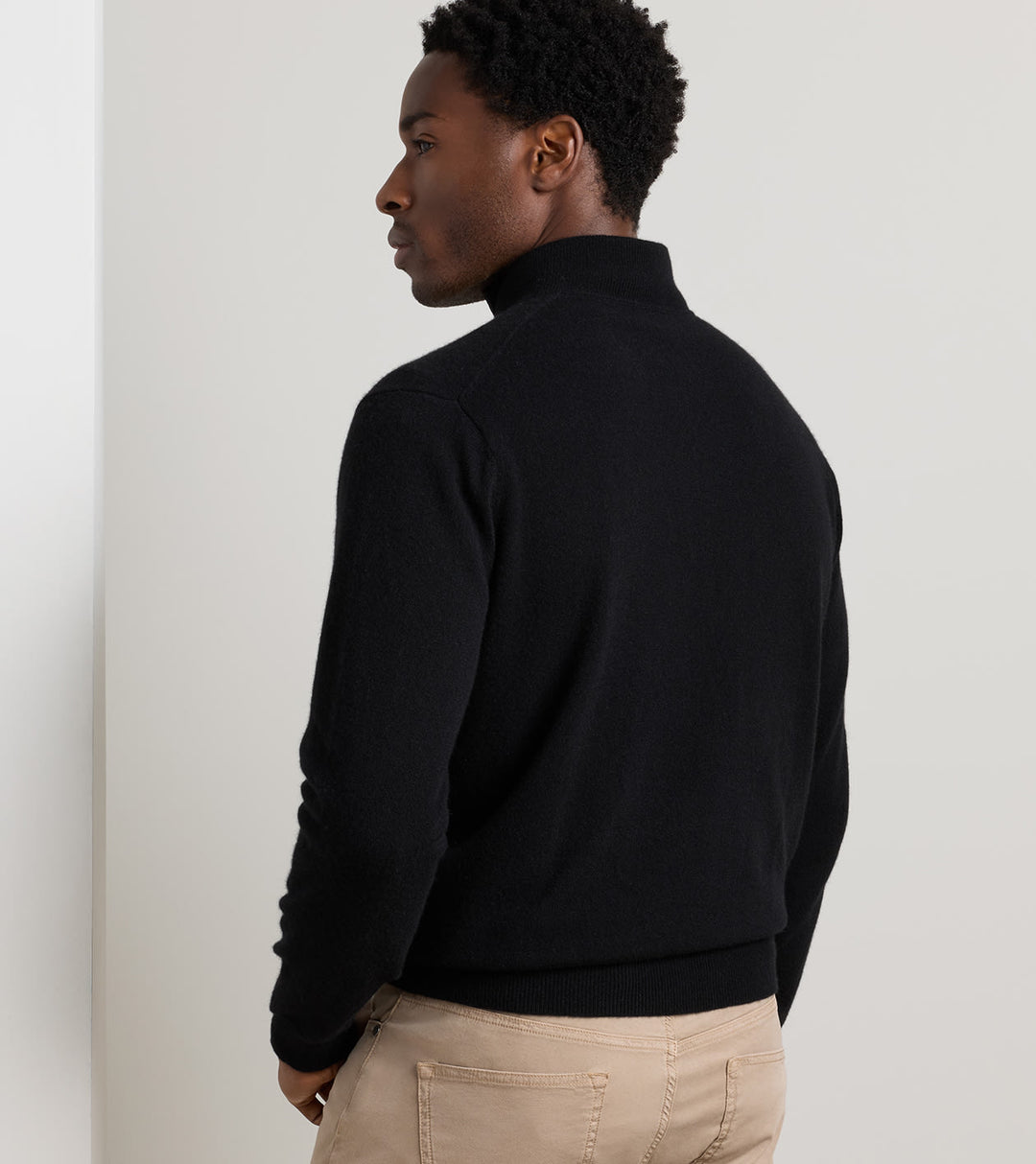 Artisan Crafted Cashmere Flex Quarter-Zip - Black