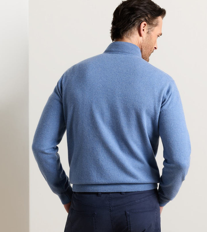 Artisan Crafted Cashmere Flex Quarter-Zip - Blue Pearl
