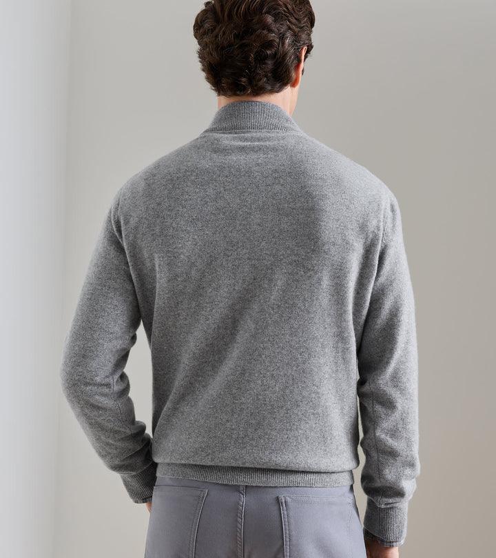 Artisan Crafted Cashmere Flex Quarter-Zip - Gale Grey