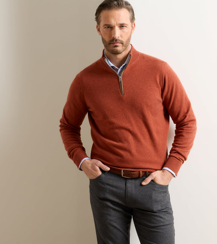 Artisan Crafted Cashmere Flex Quarter-Zip - Redwood