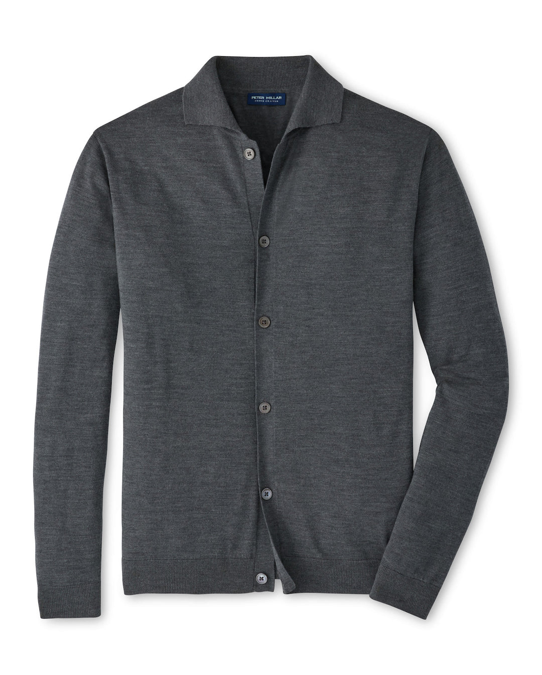 Southport Full Button Sweater - Charcoal