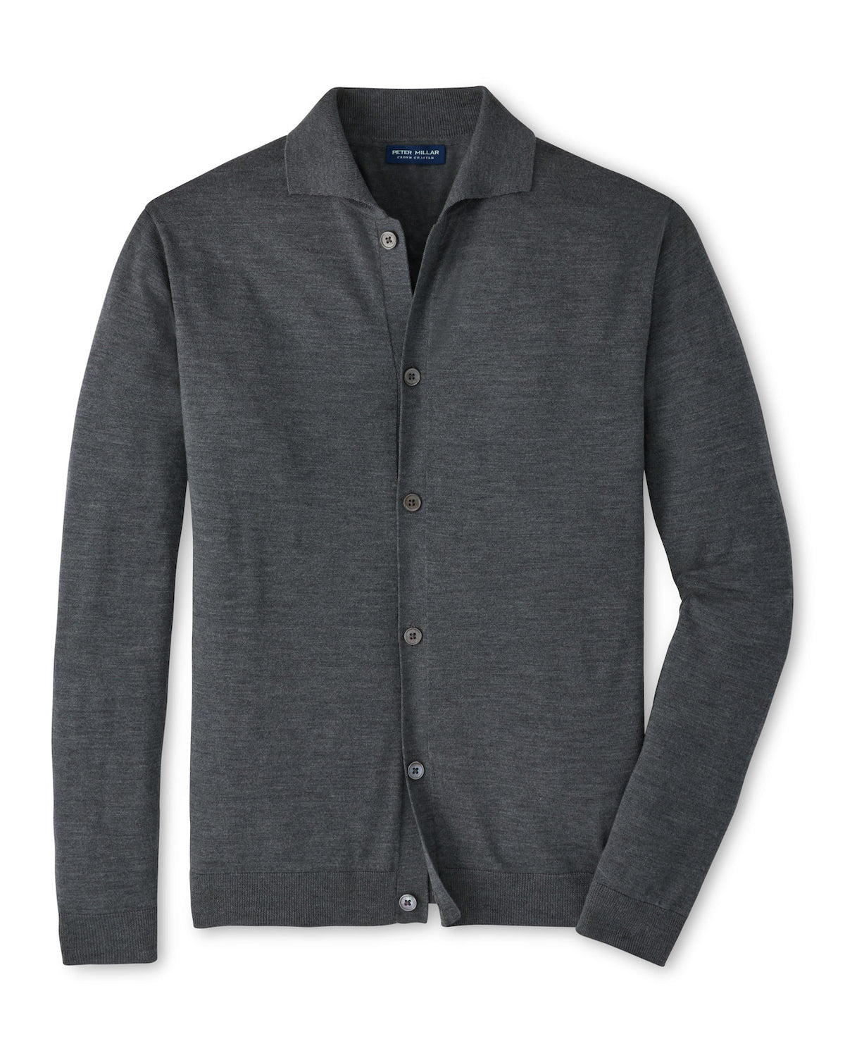 Southport Full Button Sweater - Charcoal