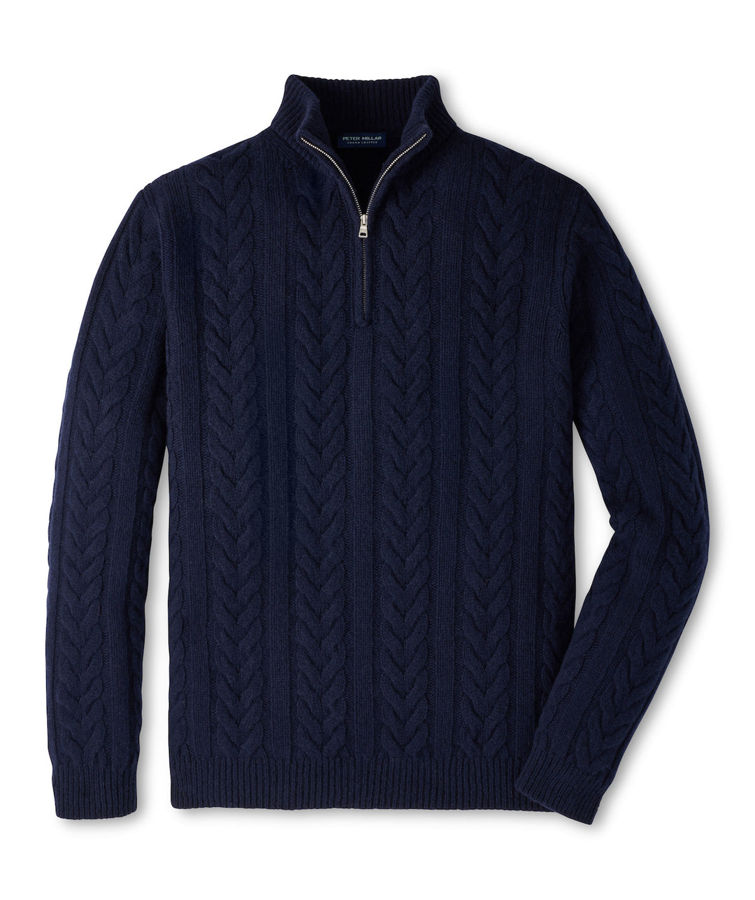 Carden Cable Quarter Zip Sweater - Navy