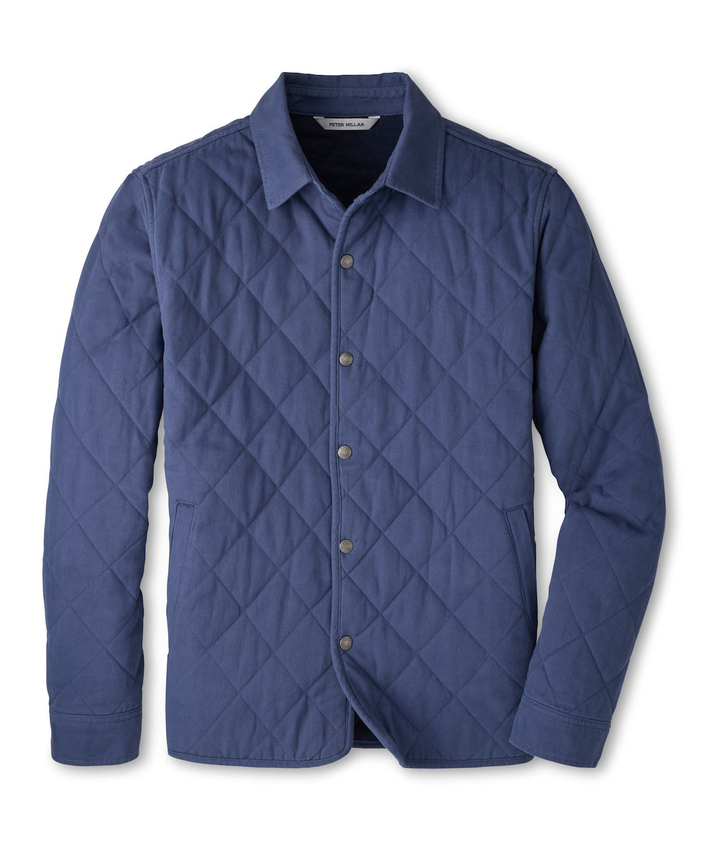 Chatham Cotton Cashmere Shirt Jacket - Crown Blue