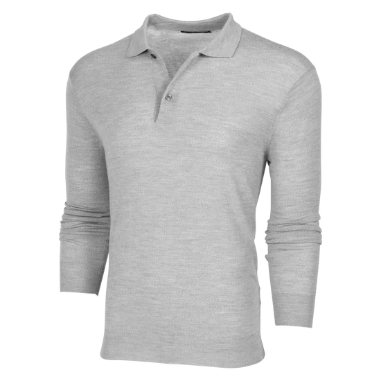 Saratoga Ls Sweater Polo - Light Grey Heather