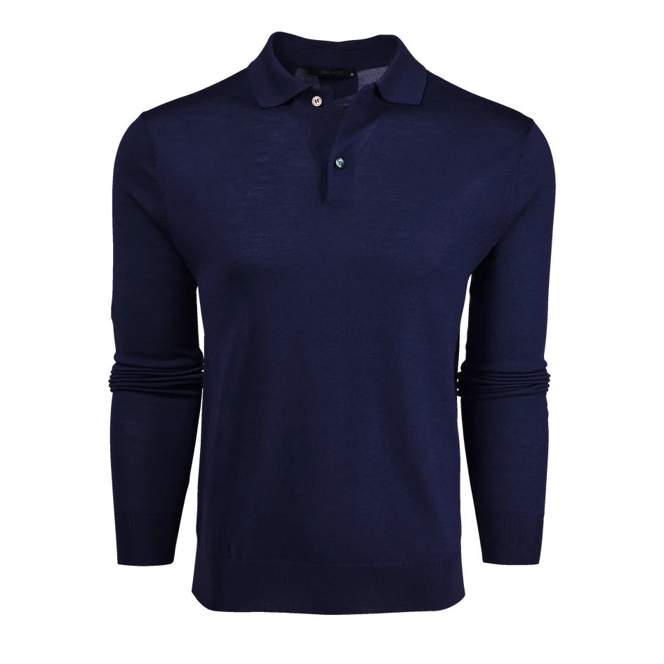 Saratoga Ls Sweater Polo - Maltese Blue