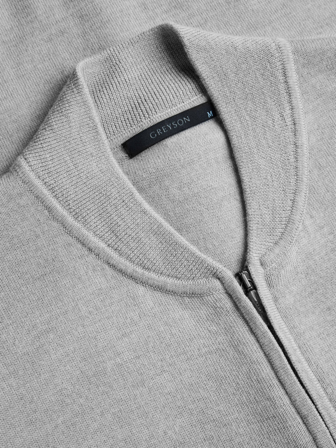 Saratoga Full Zip Sweater - Light Grey Heather