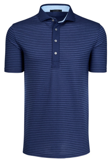 Crowley Striped Polo - Maltese Blue/Falcon