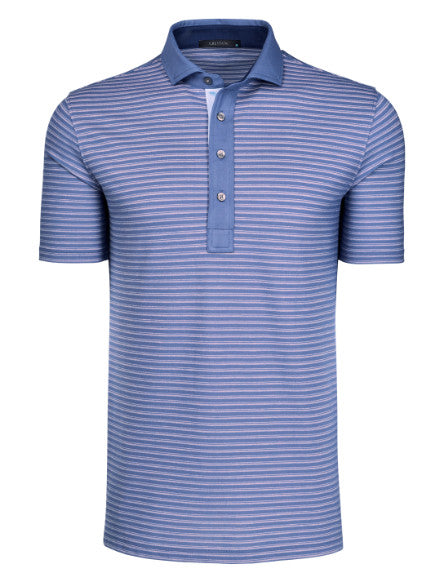 Crowley Striped Polo - Falcon/Blossom
