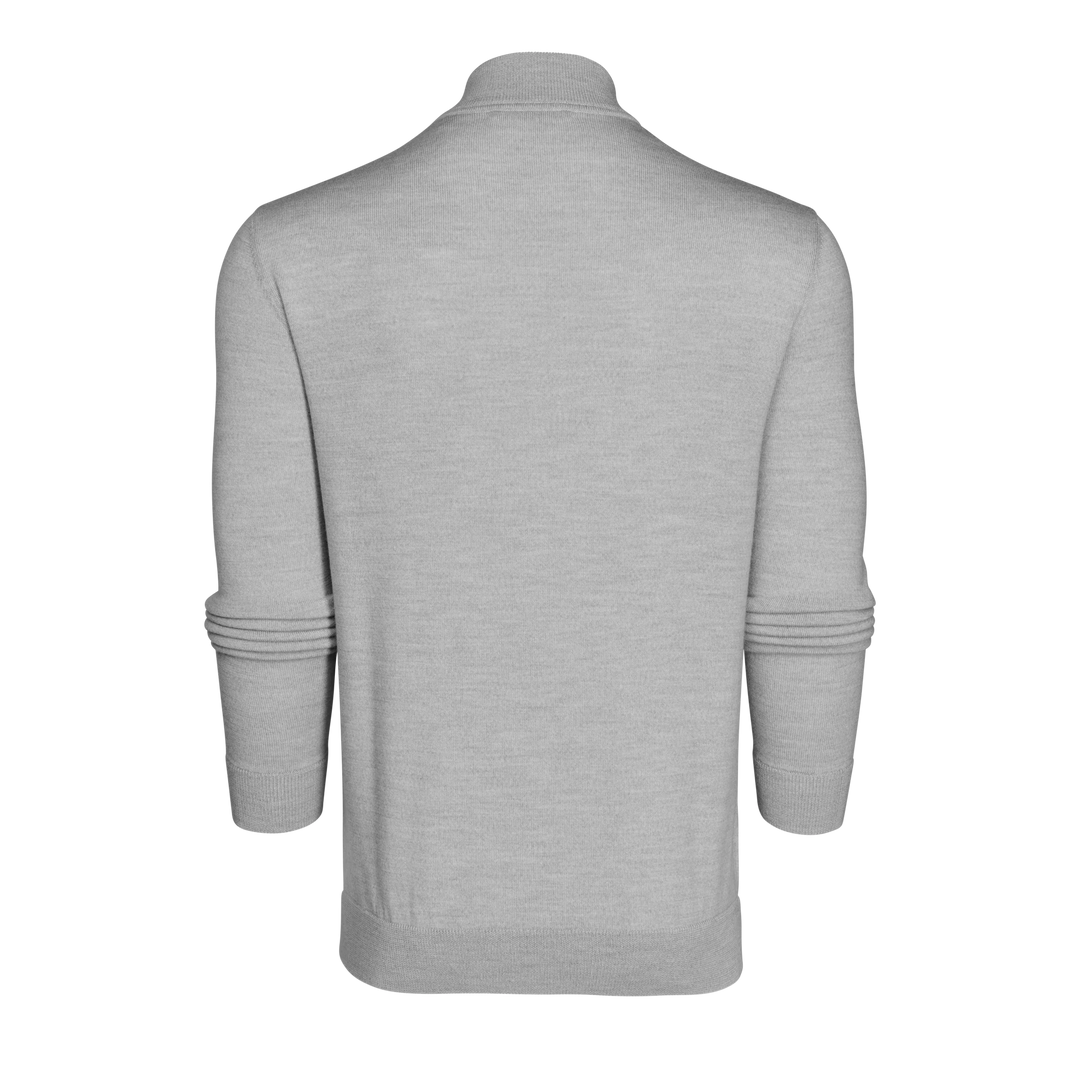 Saratoga Full Zip Sweater - Light Grey Heather