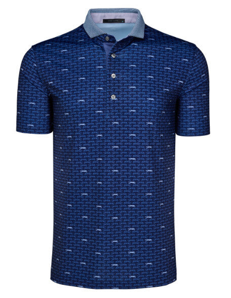 Running Wolf Polo - Maltese Blue