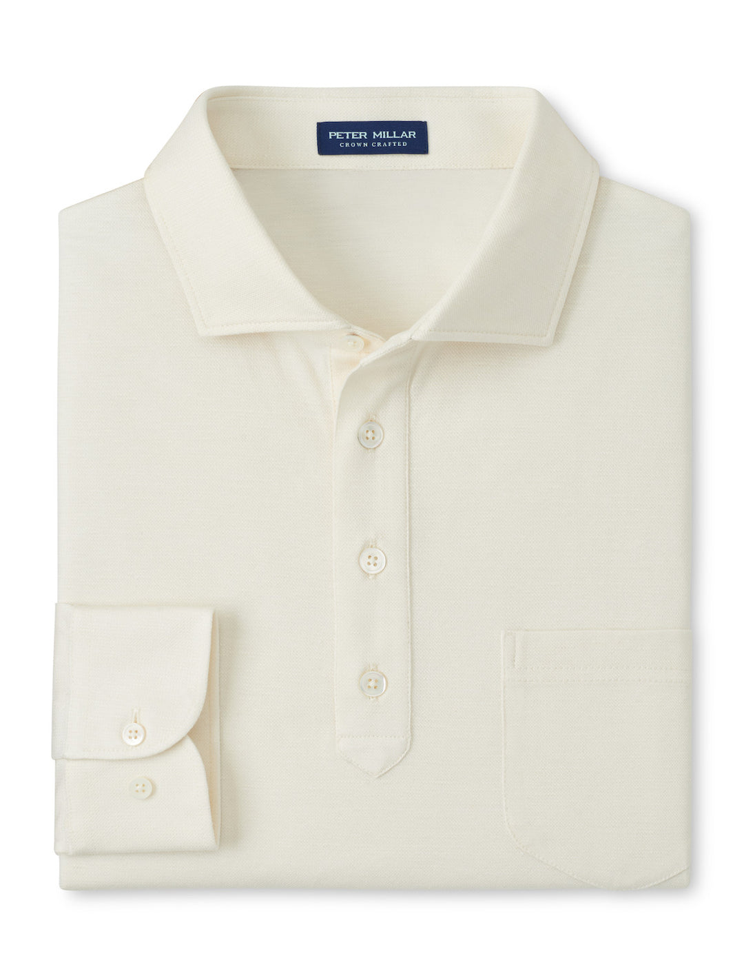 Landon Long-Sleeve Polo - Almond