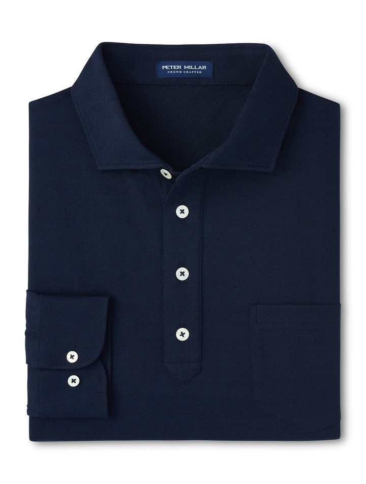 Landon Long-Sleeve Polo - Navy
