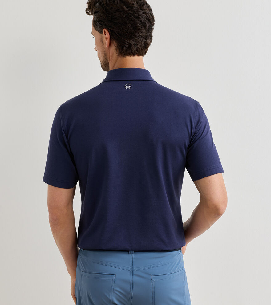 Albatross Cotton-Blend Piqué Polo - Edwin Spread Collar - Navy