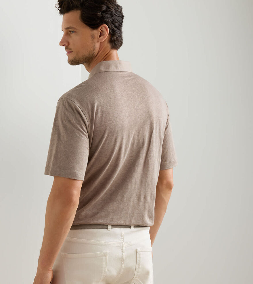 Astino Linen Polo - Biscotti