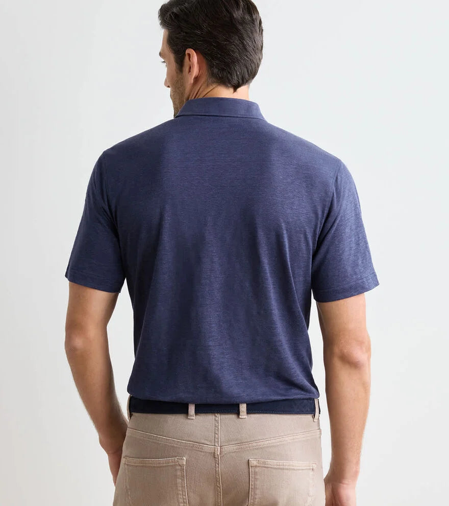 Astino Linen Polo - Navy