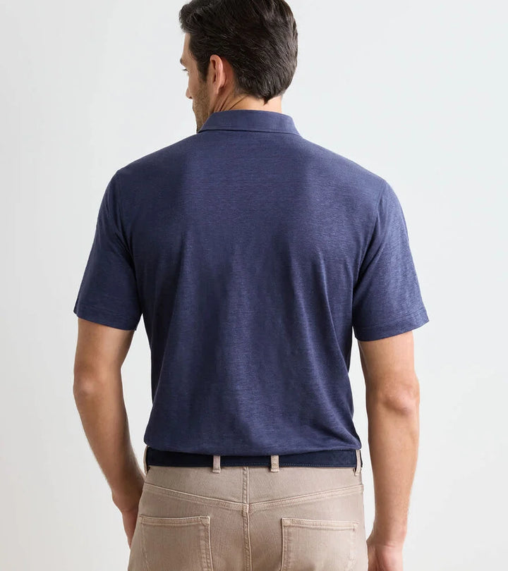 Astino Linen Polo - Navy