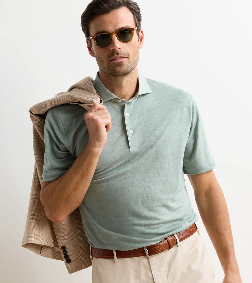 Astino Linen Polo - Willow