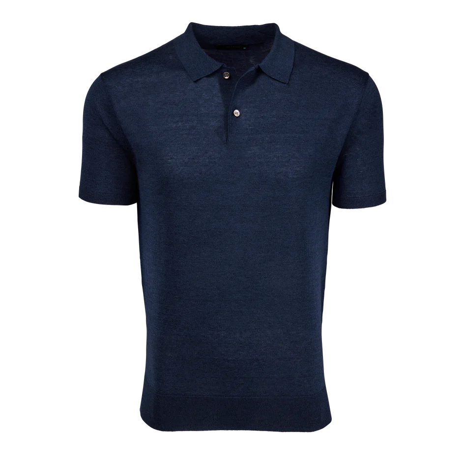 Napeague Ss Sweater Polo - Maltese Blue