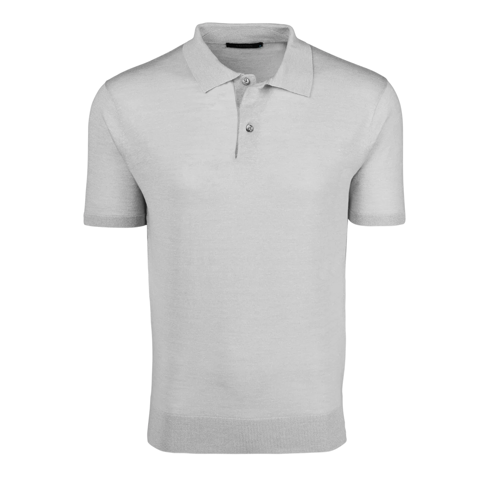 Napeague Ss Sweater Polo - Light Grey Heather