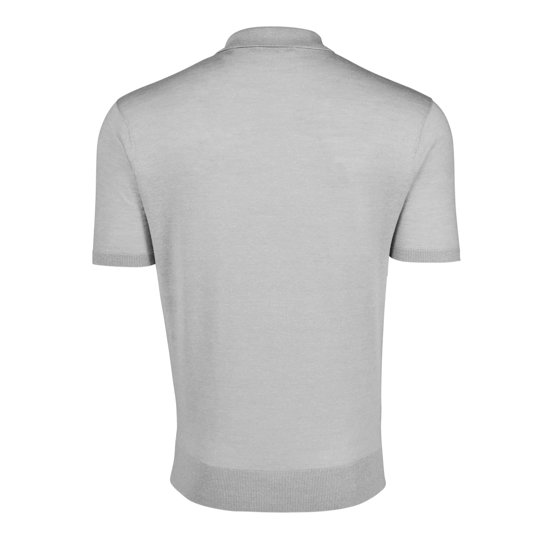 Napeague Ss Sweater Polo - Light Grey Heather