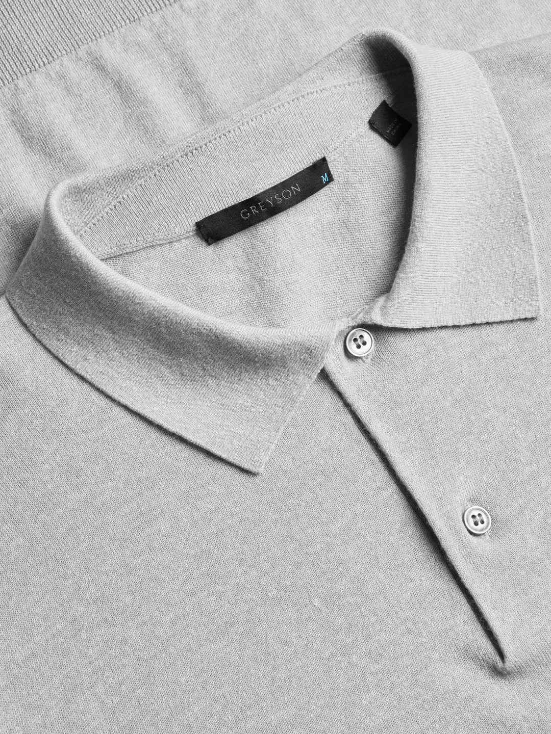 Napeague Ss Sweater Polo - Light Grey Heather