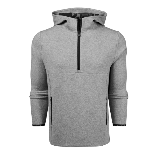 Calgary Quarter Zip Hoodie - Medium Grey Heather