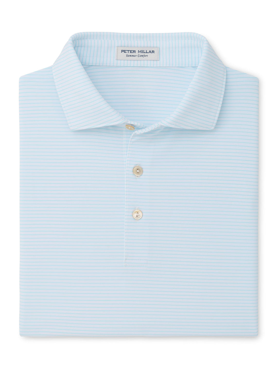 Wade Performance Jersey Polo - Sean Self Collar - White / Robin Blue