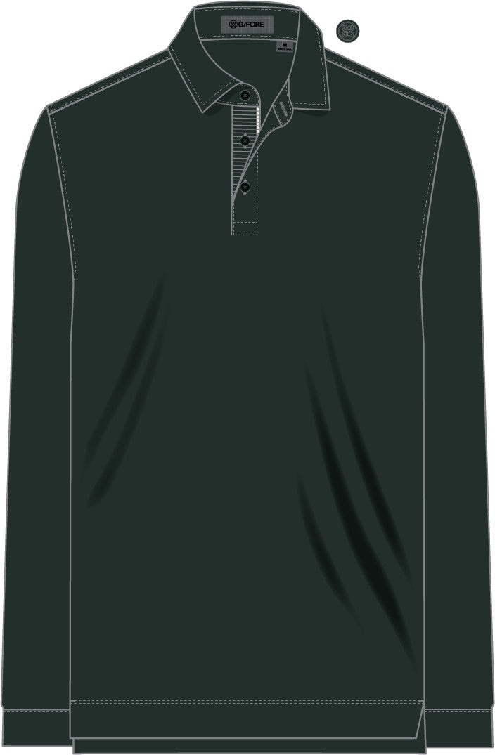 All Play Stretch Knit Long Sleeve Polo - Pine