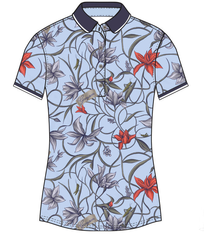 Wicked Bloom Scarlett Polo - Wolf Blue