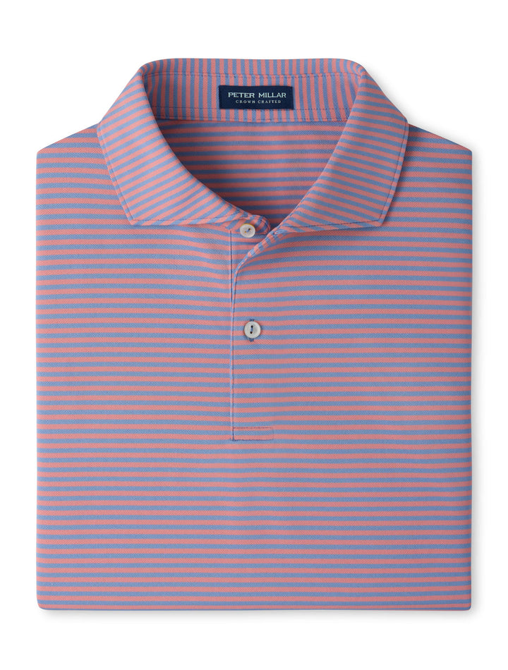 Verse Performance Mesh Polo - Edwin Spread Collar - Windy Blue / Melrose Pink