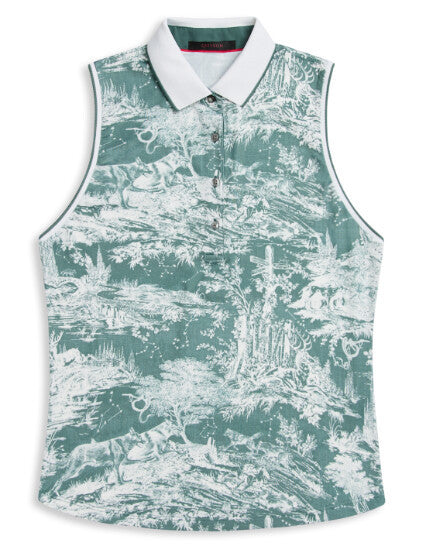 Huntress Toile Sleeveless Scarlett Polo - Marsh
