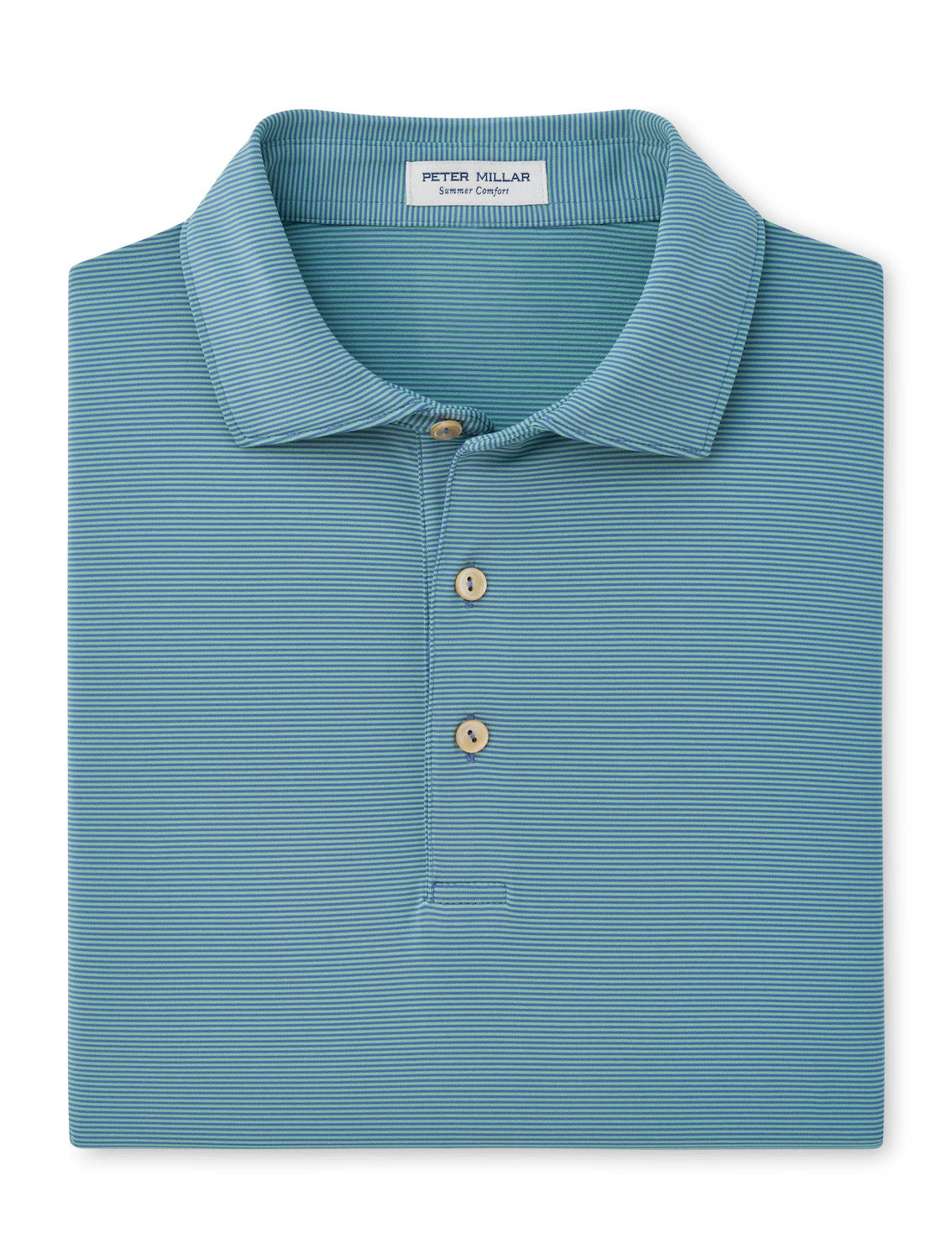 Jubilee Performance Jersey Polo - Sean Self Collar - Bali Blue / Fresh Mint