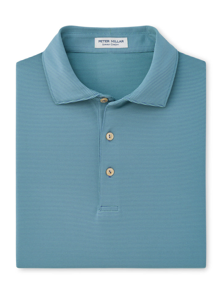 Jubilee Performance Jersey Polo - Sean Self Collar - Bali Blue / Fresh Mint