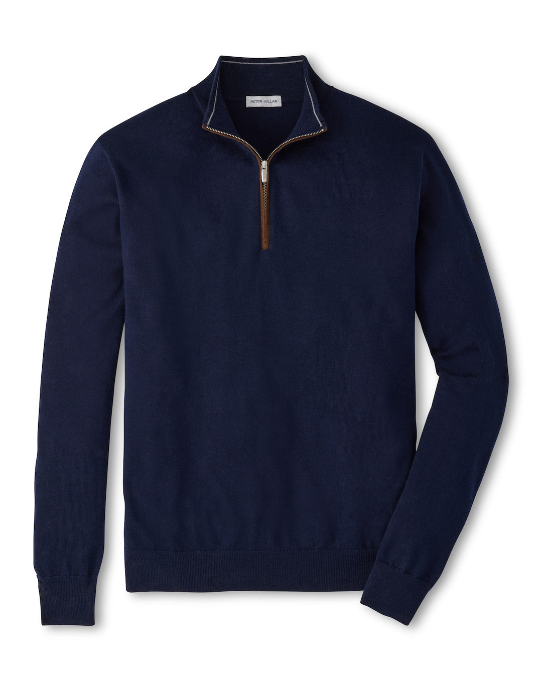 Autumn Crest Suede Trim Quarter-Zip - Navy