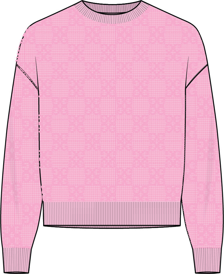 Pointelle G Brushed Cashmere Crewneck Sweater - Candy