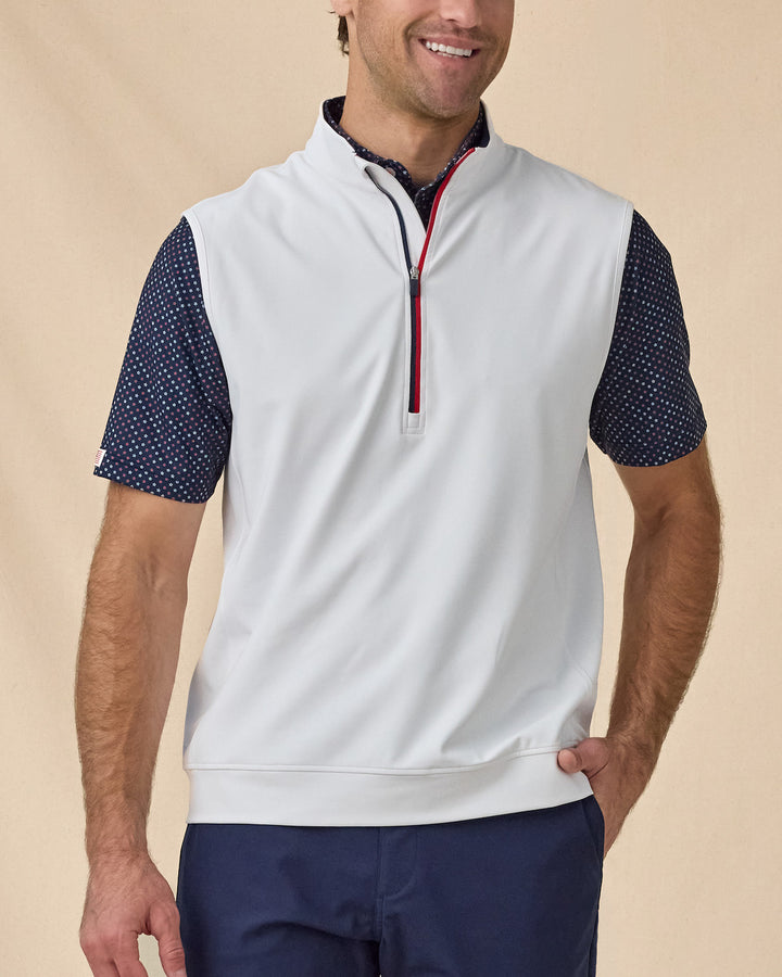 Carson Vest - White / New Indigo / Flag Red