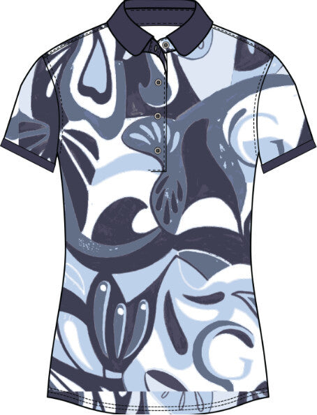 Cosmic Scarlett Polo - Maltese Blue