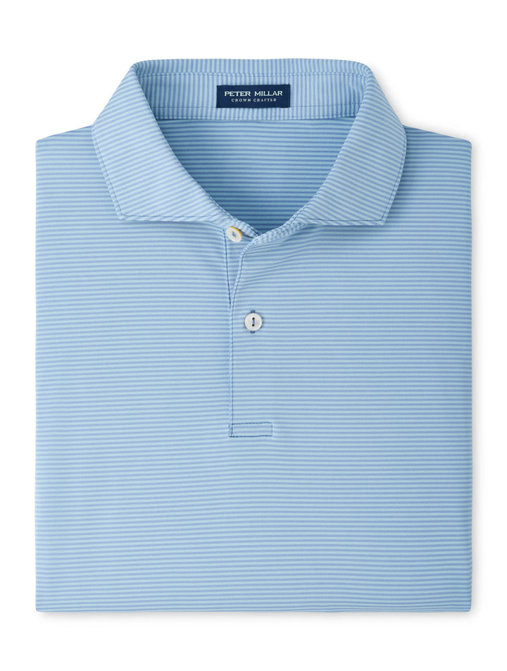 Cadenza Performance Jersey Polo - Edwin Spread Collar - Windy Blue / Seaflower