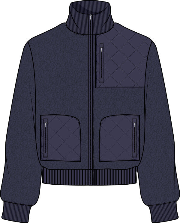 Luxe Sherpa Full Zip - Maltese Blue