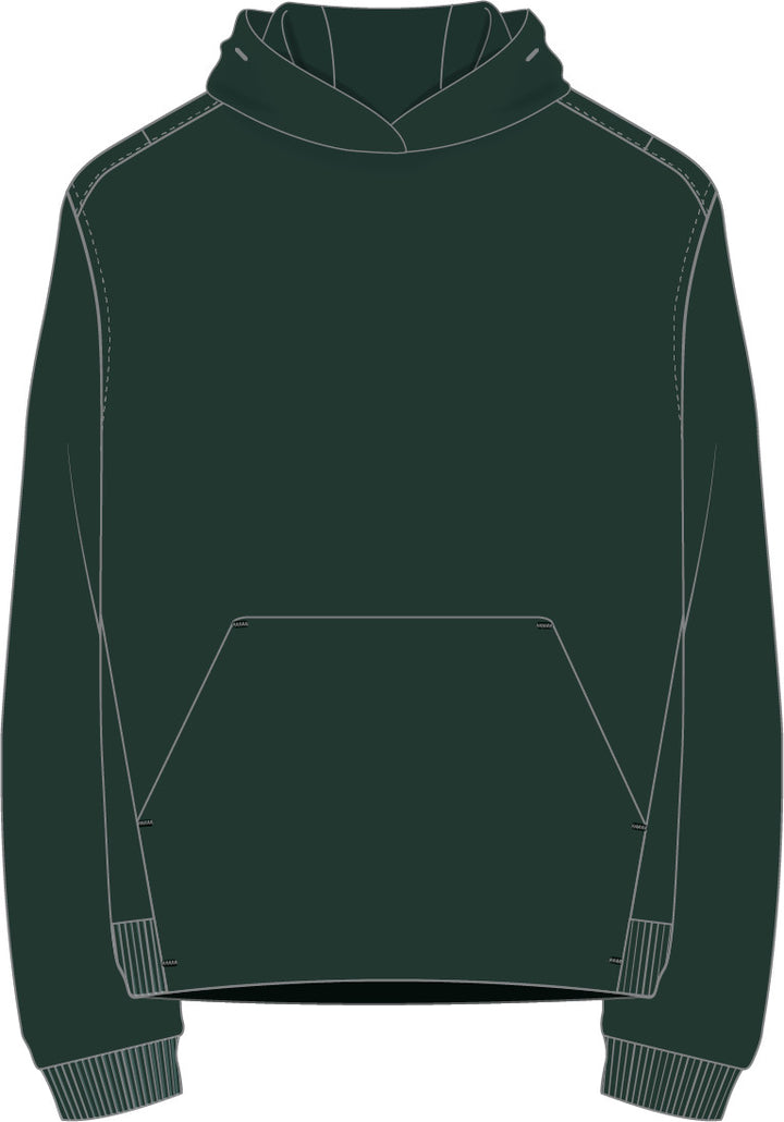 Cotton Blend Scuba Hoodie - Pine