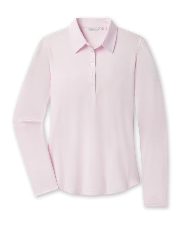 Midday Long Sleeve Polo - Pale Pink