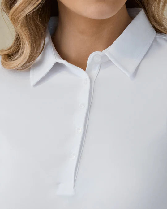 Midday Long Sleeve Polo - White