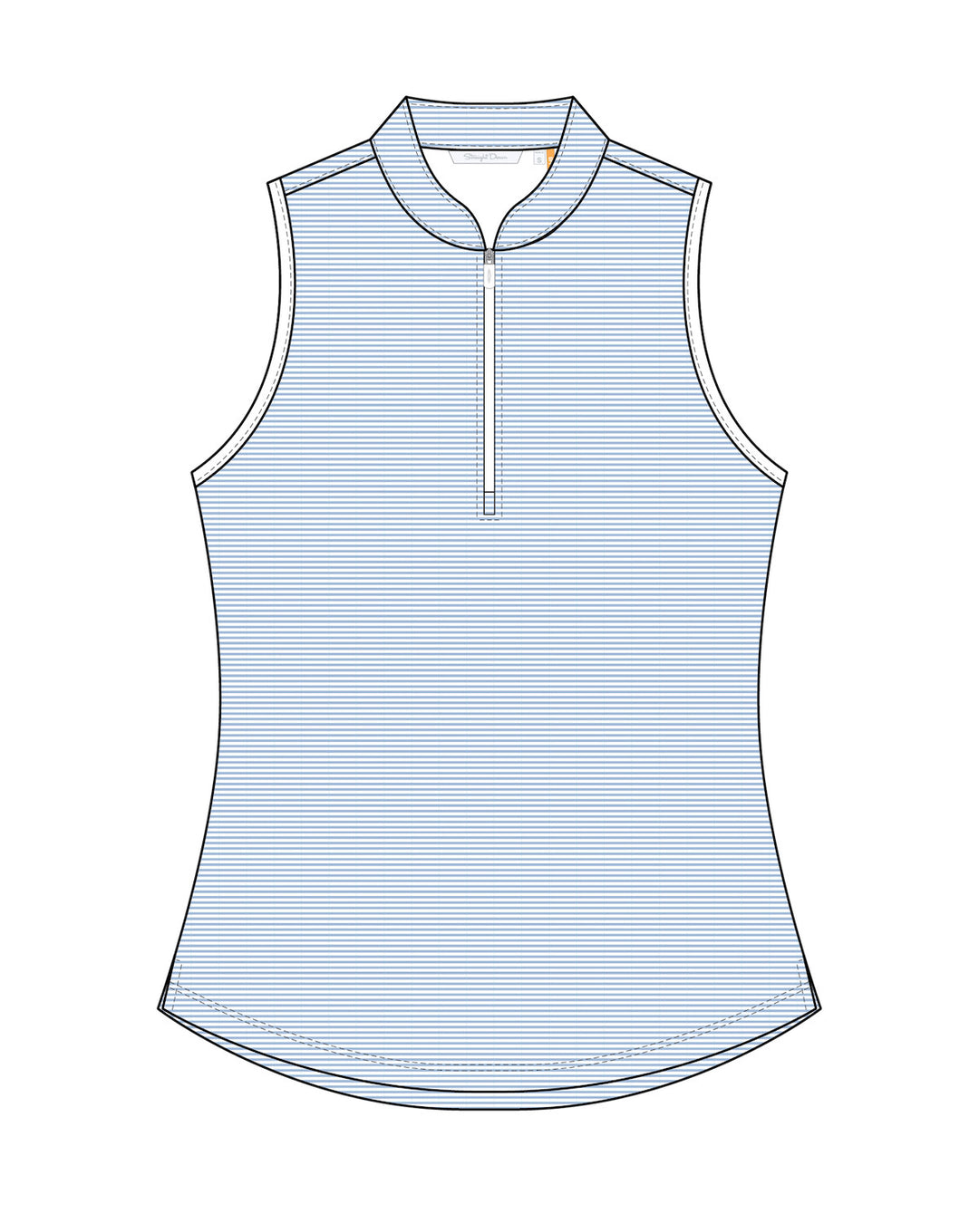 Georgia Stripe Sleeveless Polo - Celeste