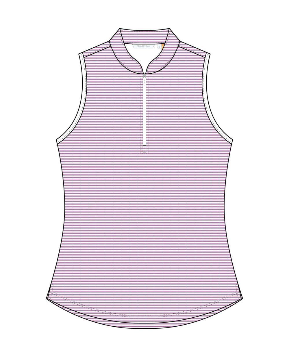 Georgia Stripe Sleeveless Polo - Fuchsia